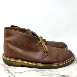 Clarks Men\'s Size 9.5 Collection Distressed Brown Leather Lace-Up Chukka Boots Clarks Men main image 2
